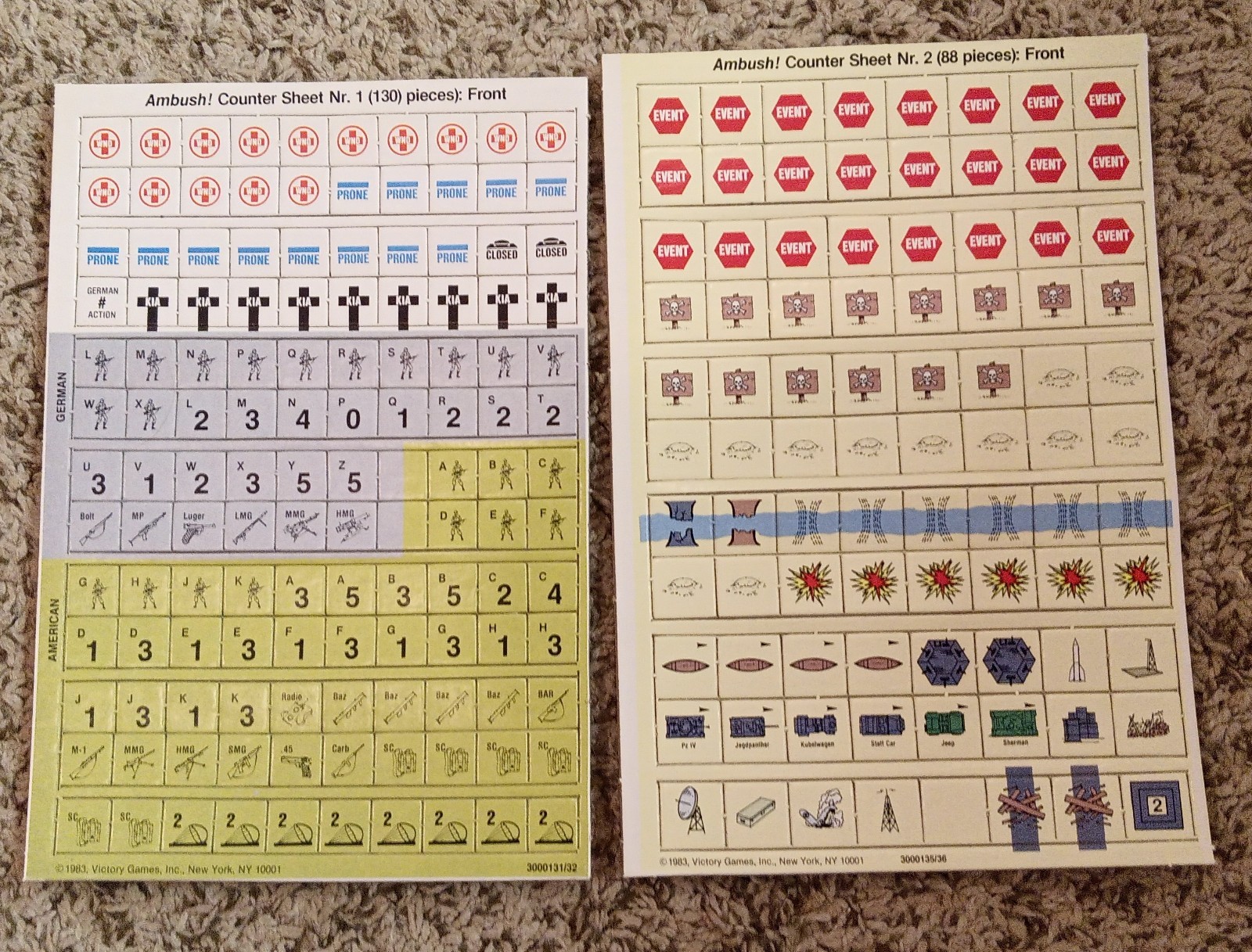AMBUSH! Victory Games Solitaire Avalon Hill SPI 1983 Unpunched New! WW2
