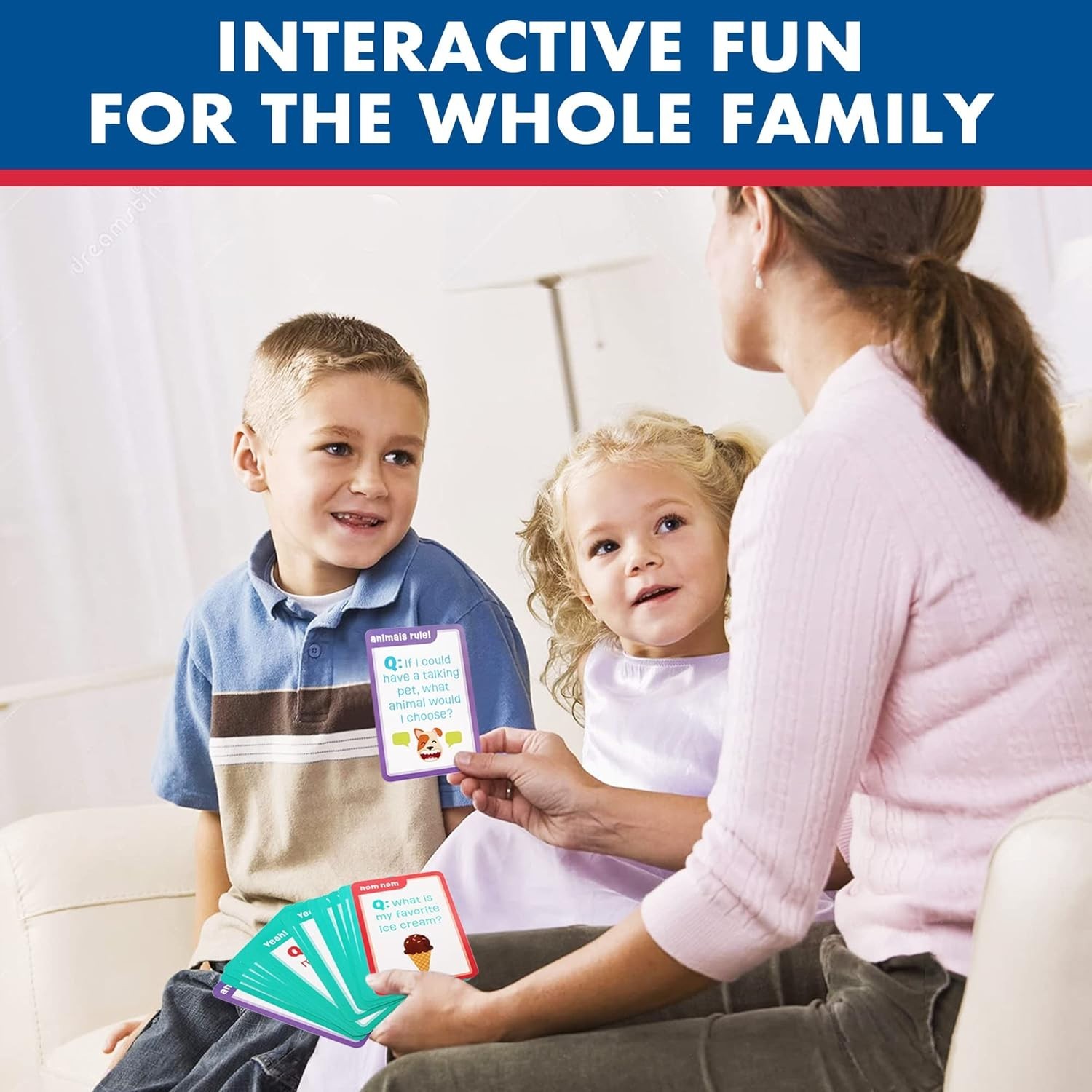 Family Trivia Game, 60 Fun Trivia Cards, Ages 4 and Up