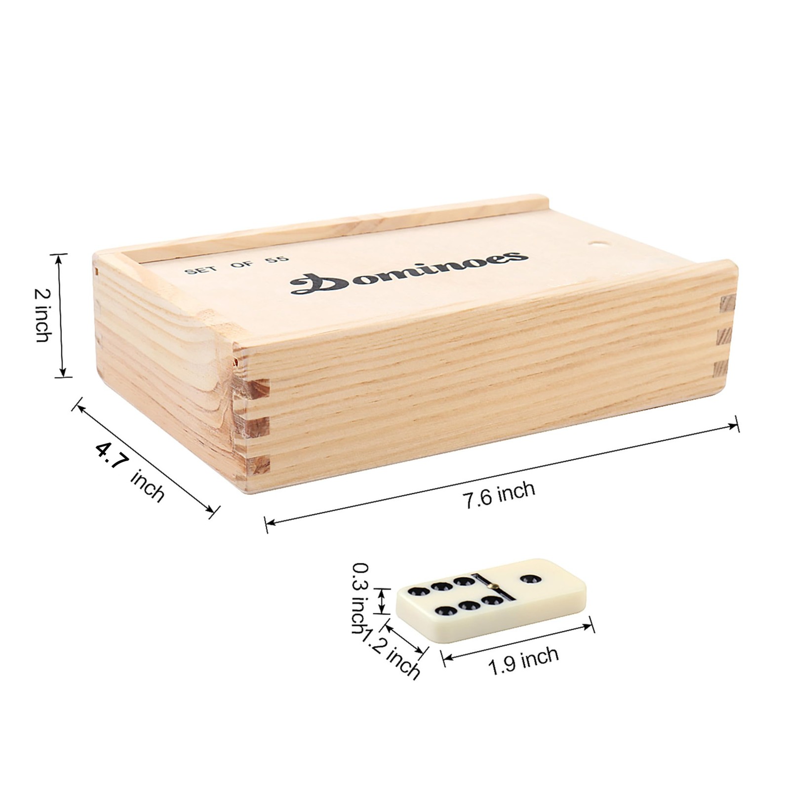 Domino Set for Adults, Double Nine Dominoes Set with Wooden Case for Classica…
