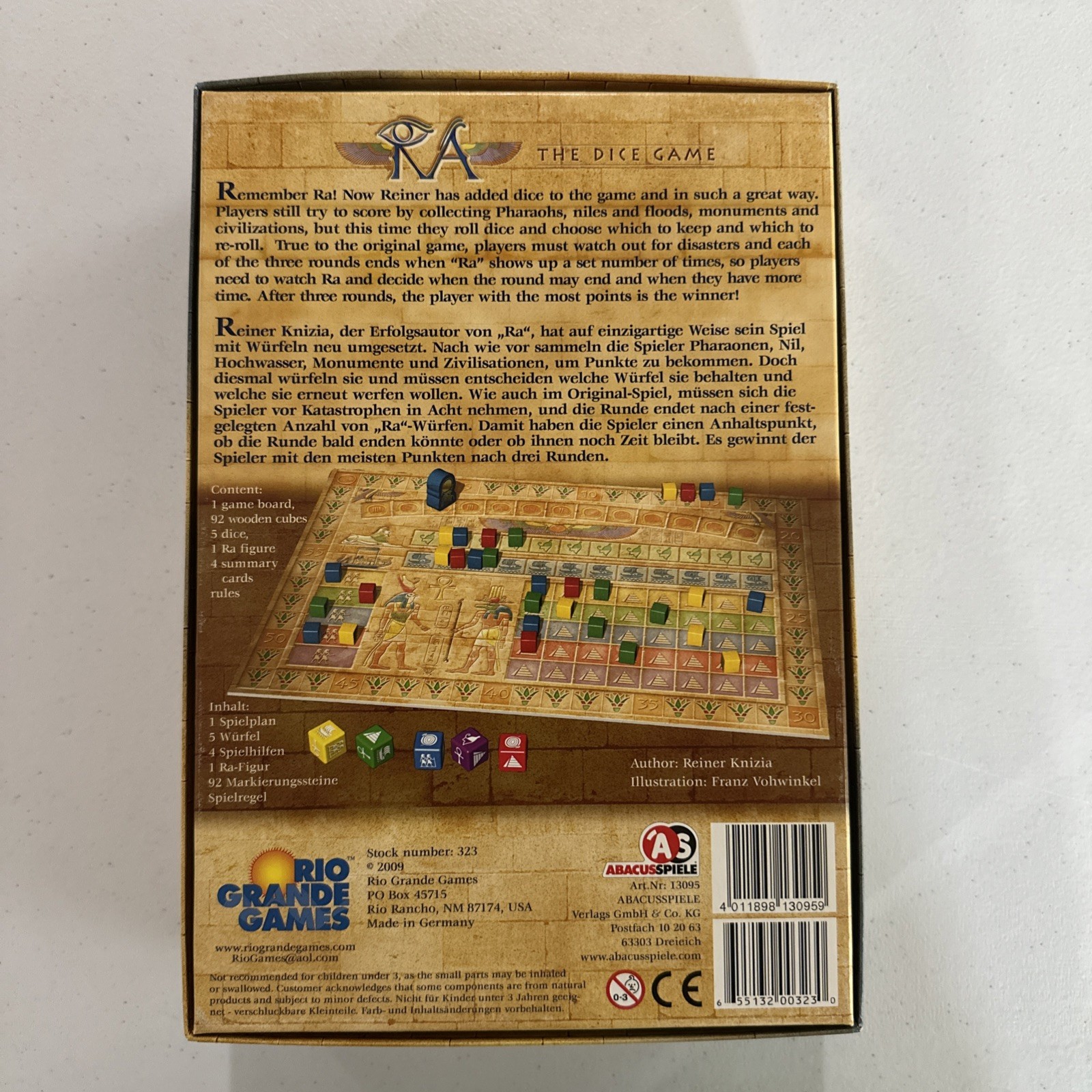 Ra: The Dice Game – Complete Board Game – Rio Grande Games 2009 – Reiner Knizia