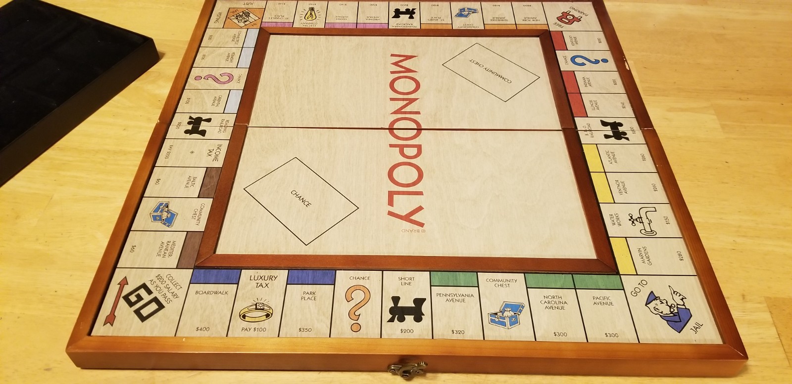 Monopoly Grand Edition Deluxe Folding Wood Frame WS Game Company 2021