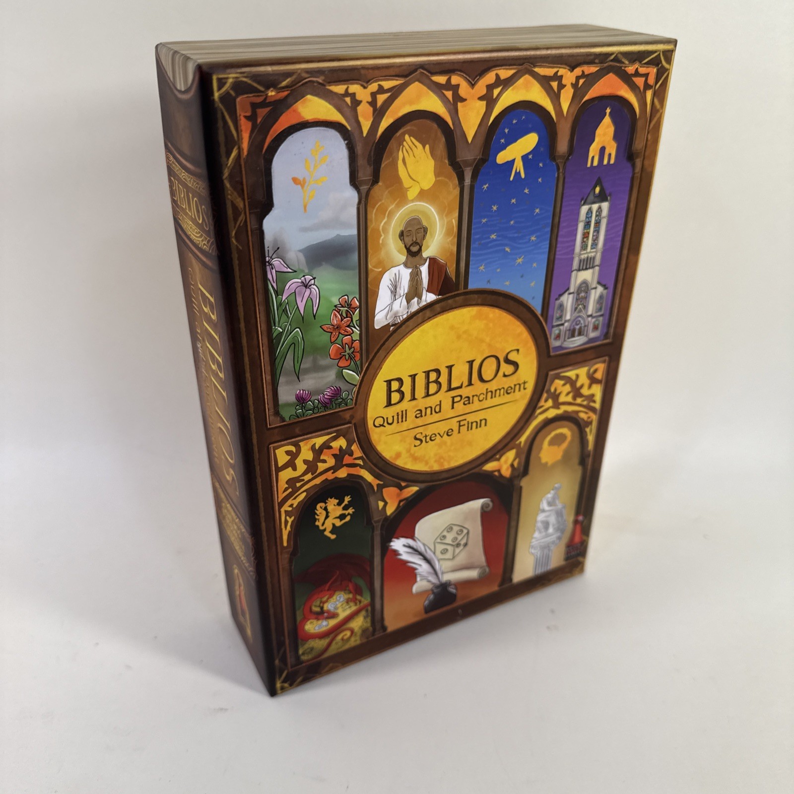 Biblios: Quill and Parchment By Steve Finn Game 2021 NIB Roll & Write 1 – 4 Play