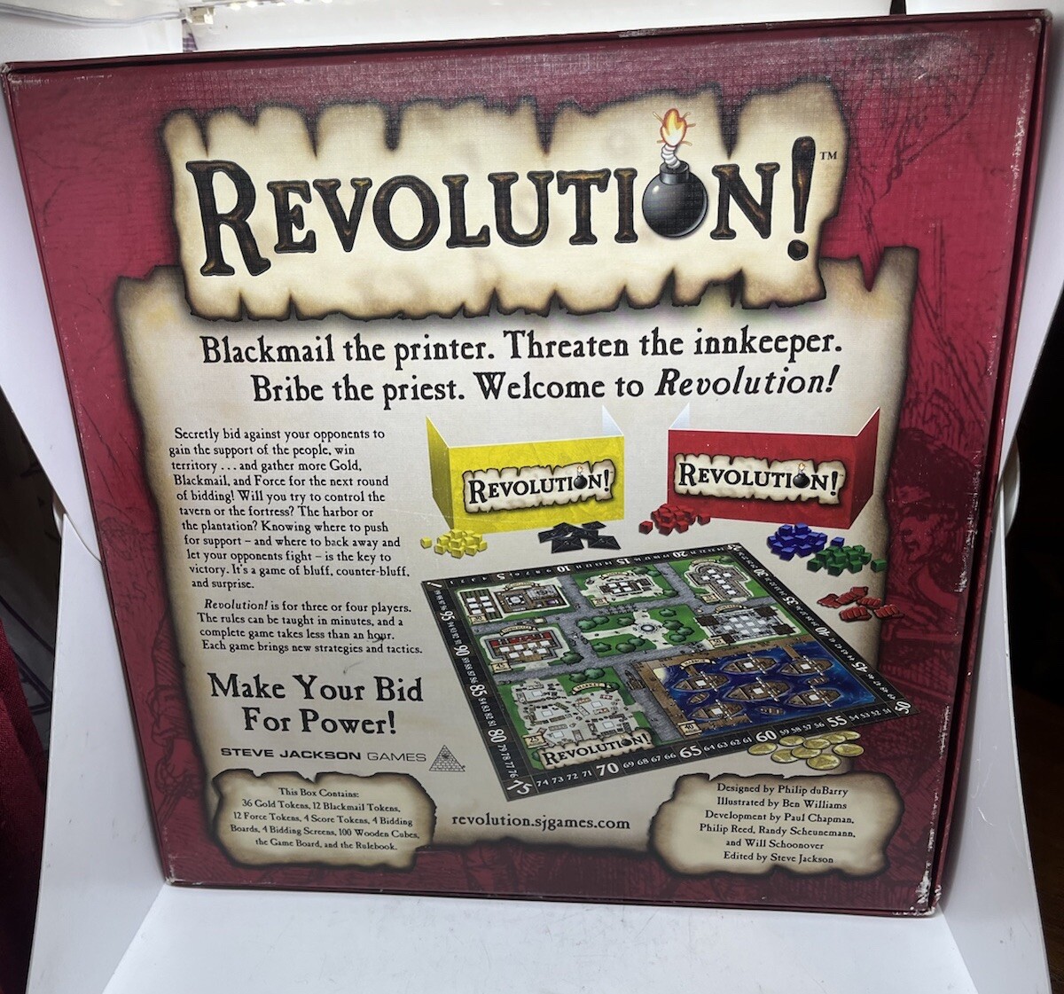 Revolution Board Game Steve Jackson 1st Edition 2nd Printing 100% Complete EUC