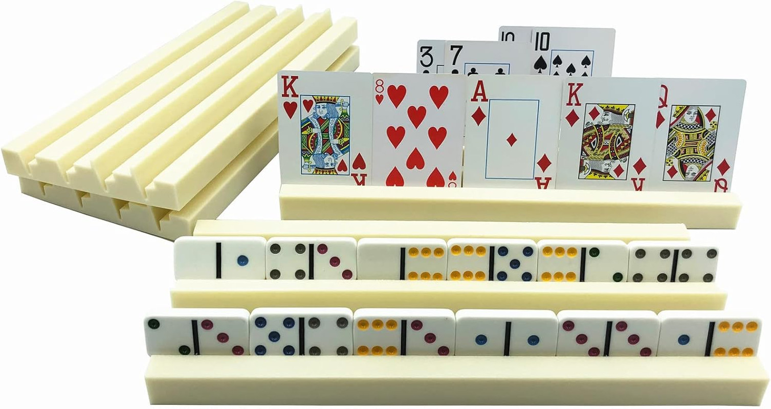 4 Pack Plastic Domino Holders Racks Trays Organizer For Board Games Tiles