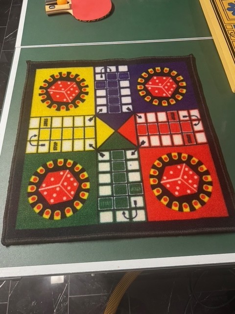 Handmade Carpet / Rug Ludo Board Game – – No Box (Size & Piece Included) 24 In