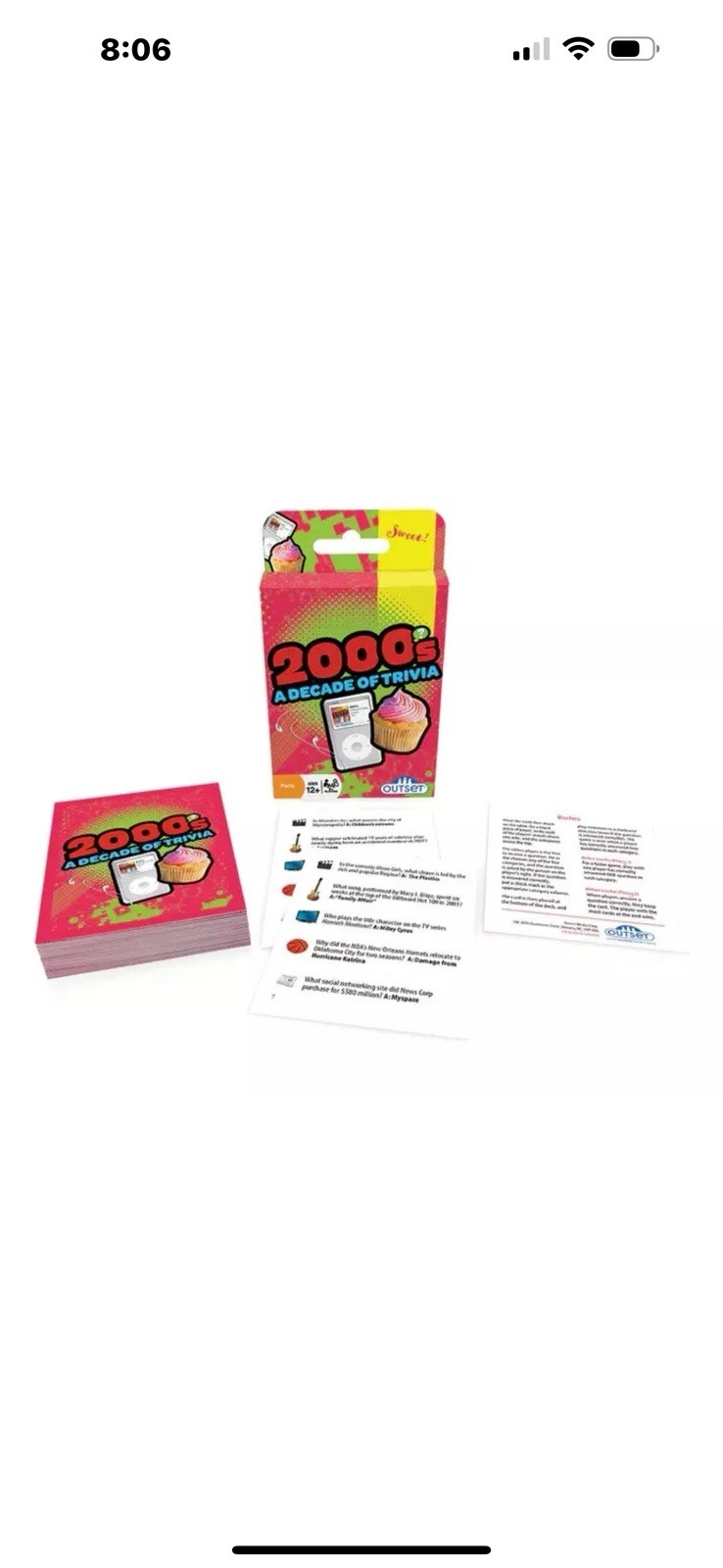 2000’s Trivia Game A Decade Of Trivia Card Game 2019 355 nostalgic trivia ?’s