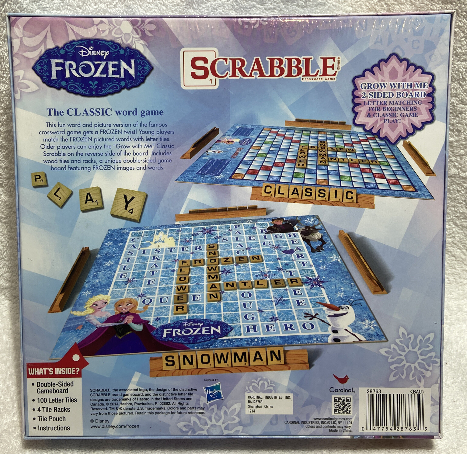 Disney FROZEN Scrabble CrossWord Board Game Double Sided Board New & Sealed 2014
