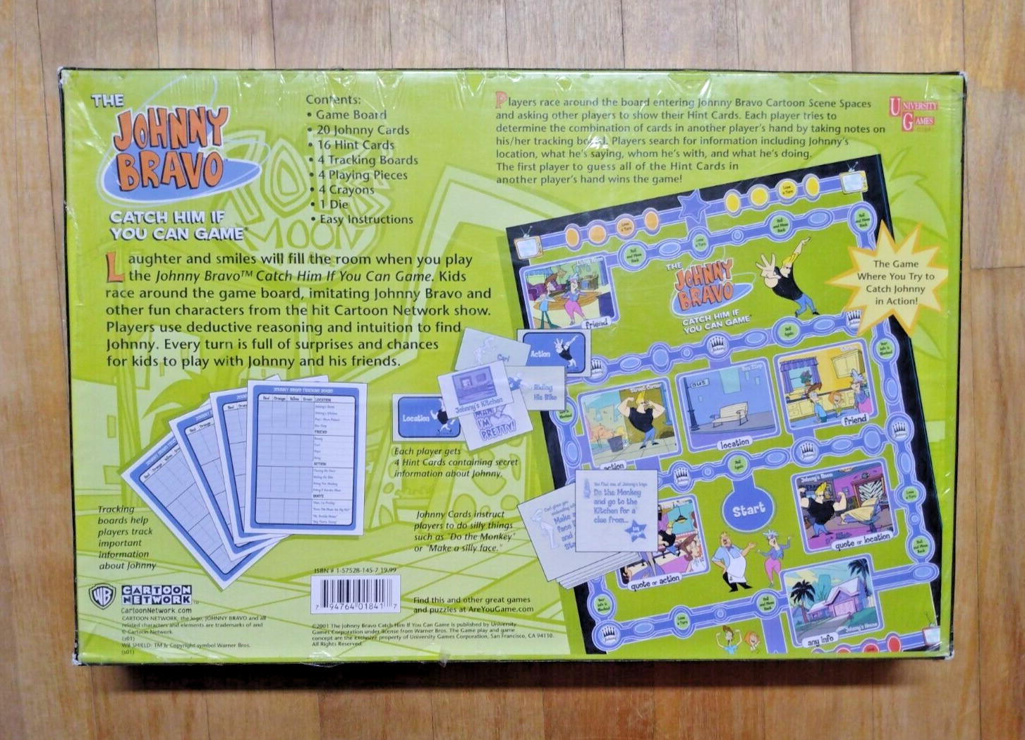 Johnny Bravo Catch Him If You Can NEW Sealed Board Game 2001 Cartoon Network