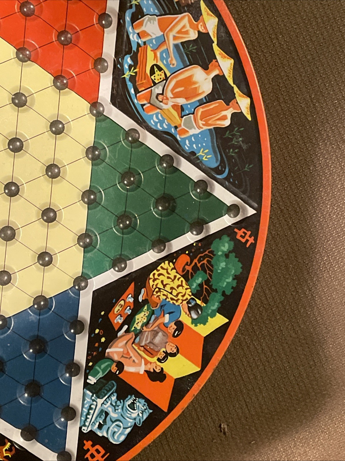 Vintage Chinese Checkers Game Pixie All Metal Game Board by Steven Mfg Co RARE!