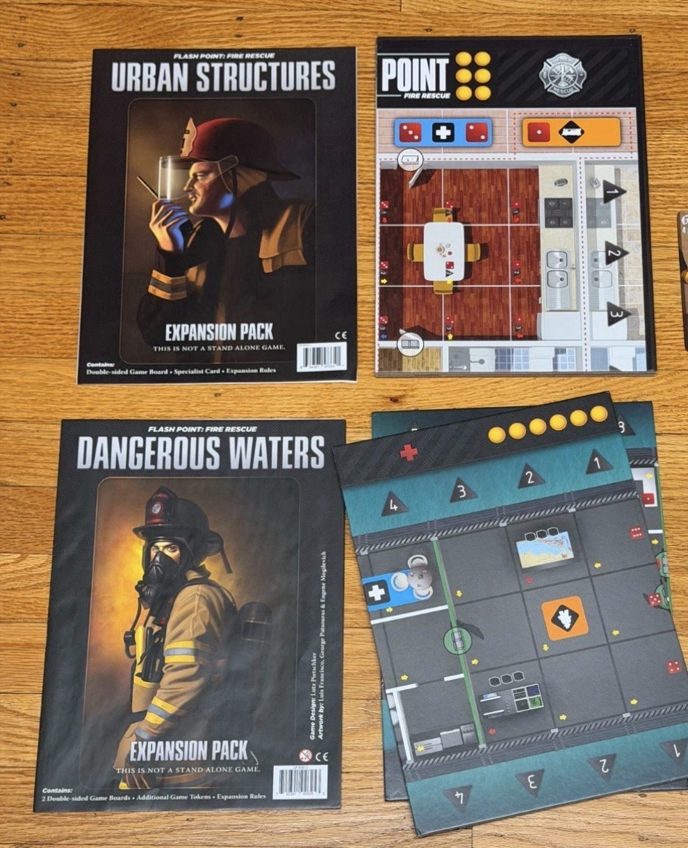URBAN STRUCTURES + DANGEROUS WATERS expansions – Flash Point Board Game Complete
