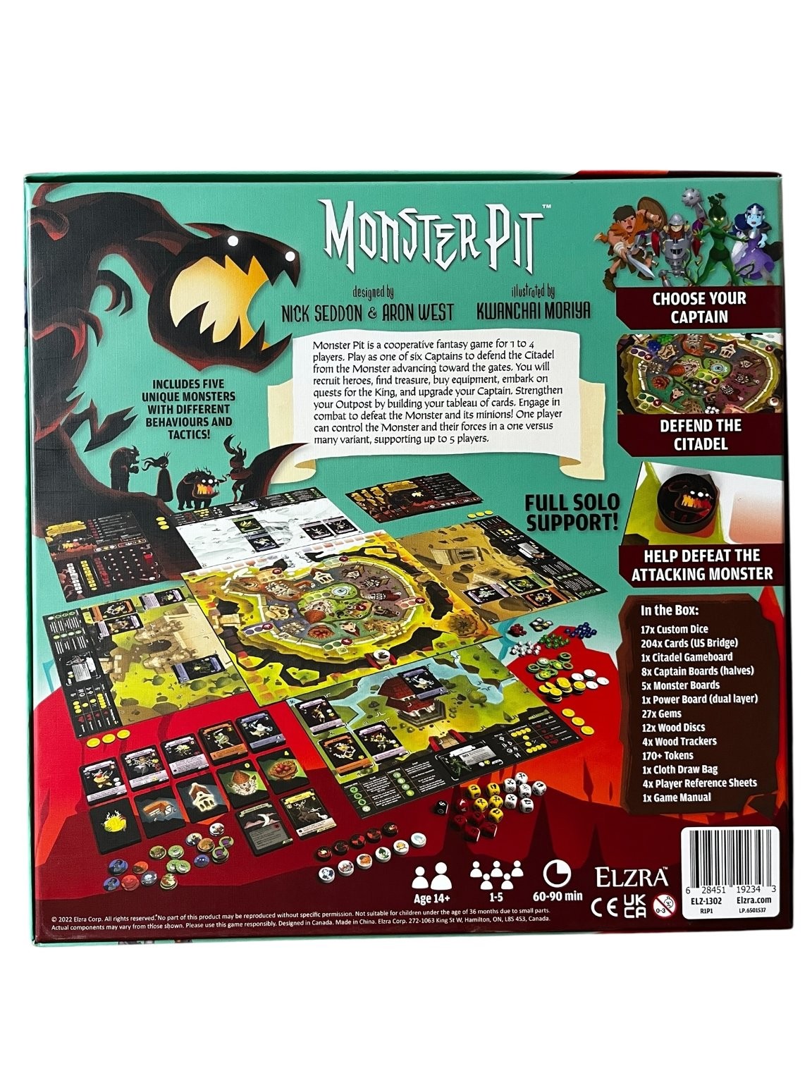 Monster Pit Elzra Board Game 1-5 Players Ages 14+ Cardboard 2022