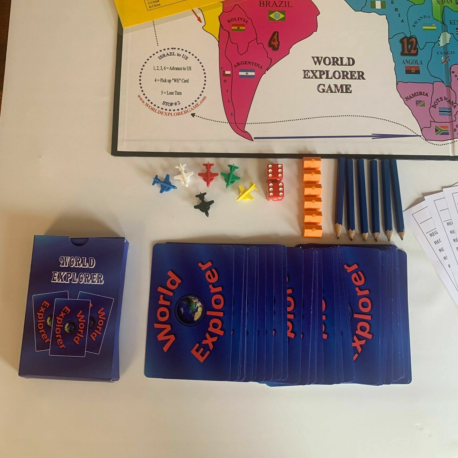 Geography Board Game World Explorer Home School Activity Social Studies COMPLETE
