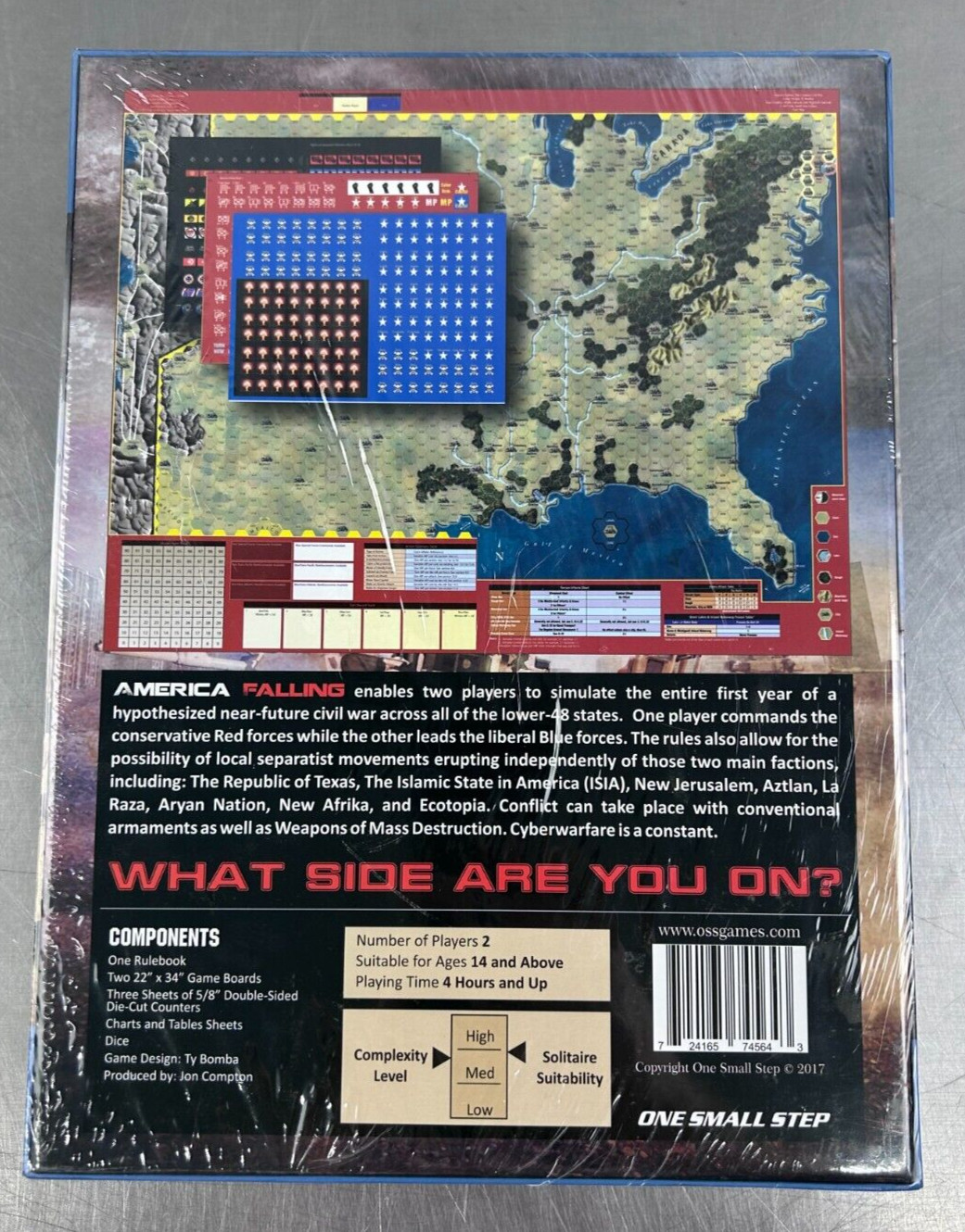 ONE SMALL STEP GAMES AMERICA FALLING Board Game COMPLETE New Sealed