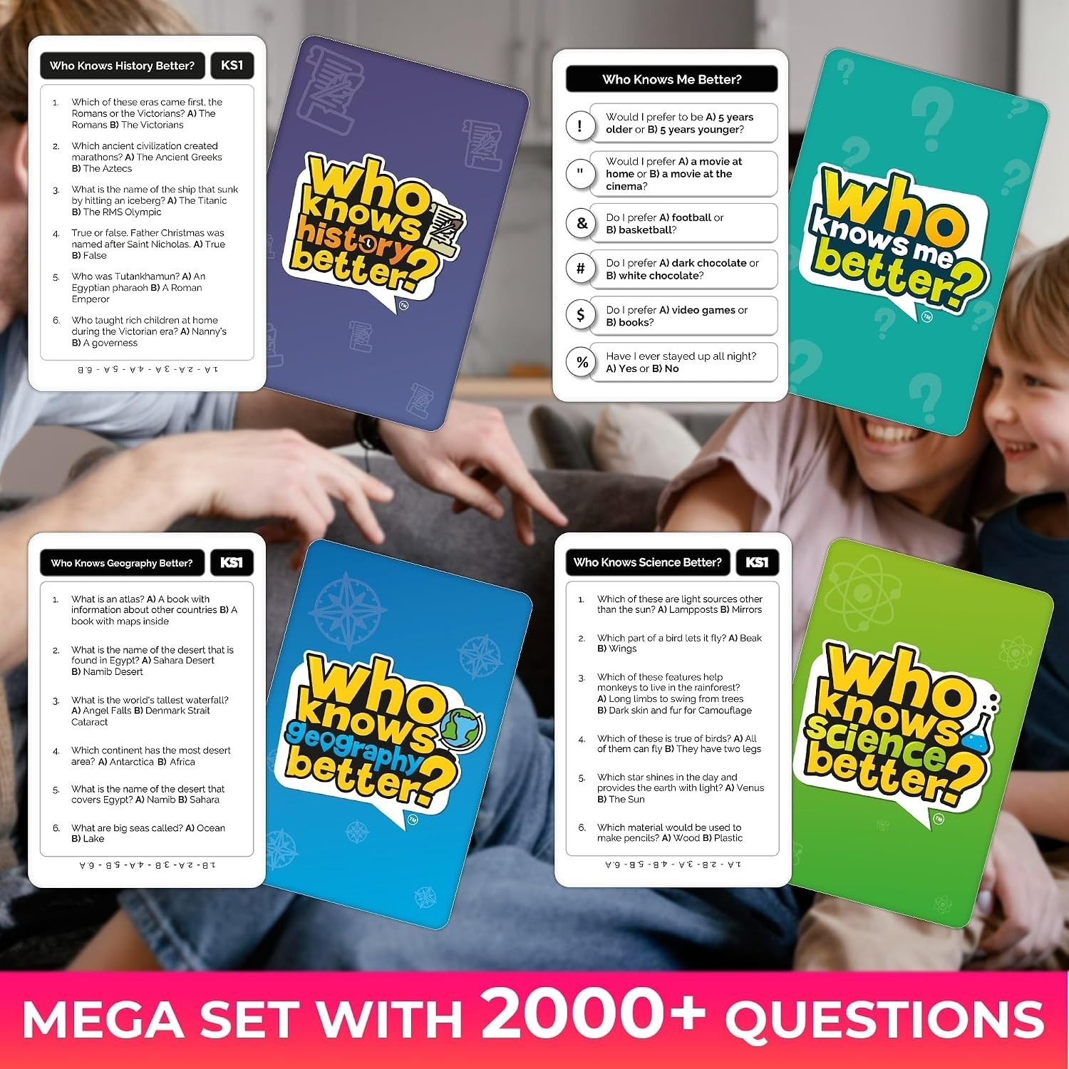 Family Quiz Night Game Bundle – History, Geography, Science
