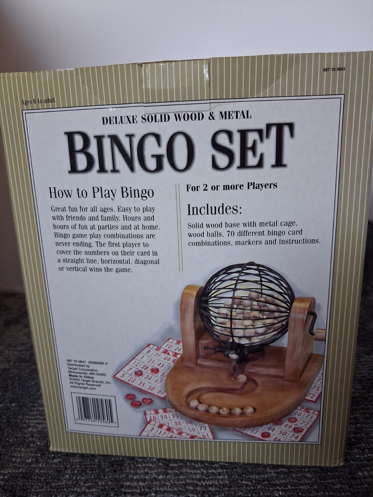 Deluxe Solid Wood Metal Bingo Set Target 2005 Game Night Y2K Vintage Complete