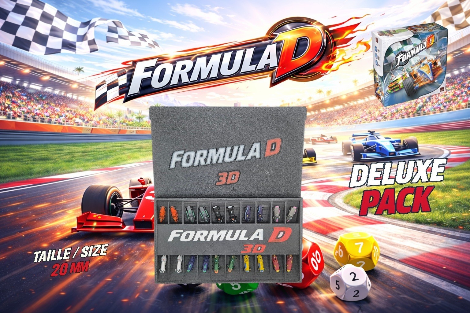 Formula D Vintage F1 Cars Set | 20 Classic Formula One Miniatures | Board Game