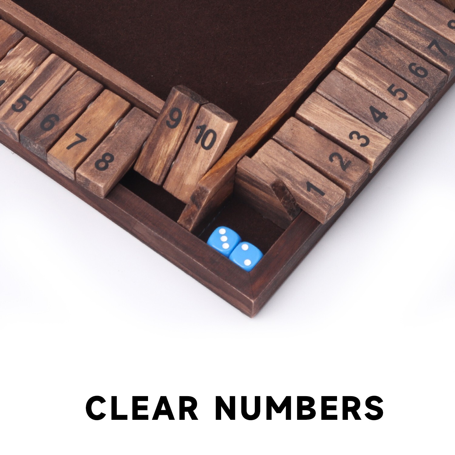 4-Player 10 Number Shut The Box Dice Game. Family Party Porch Pub Bar Board Game