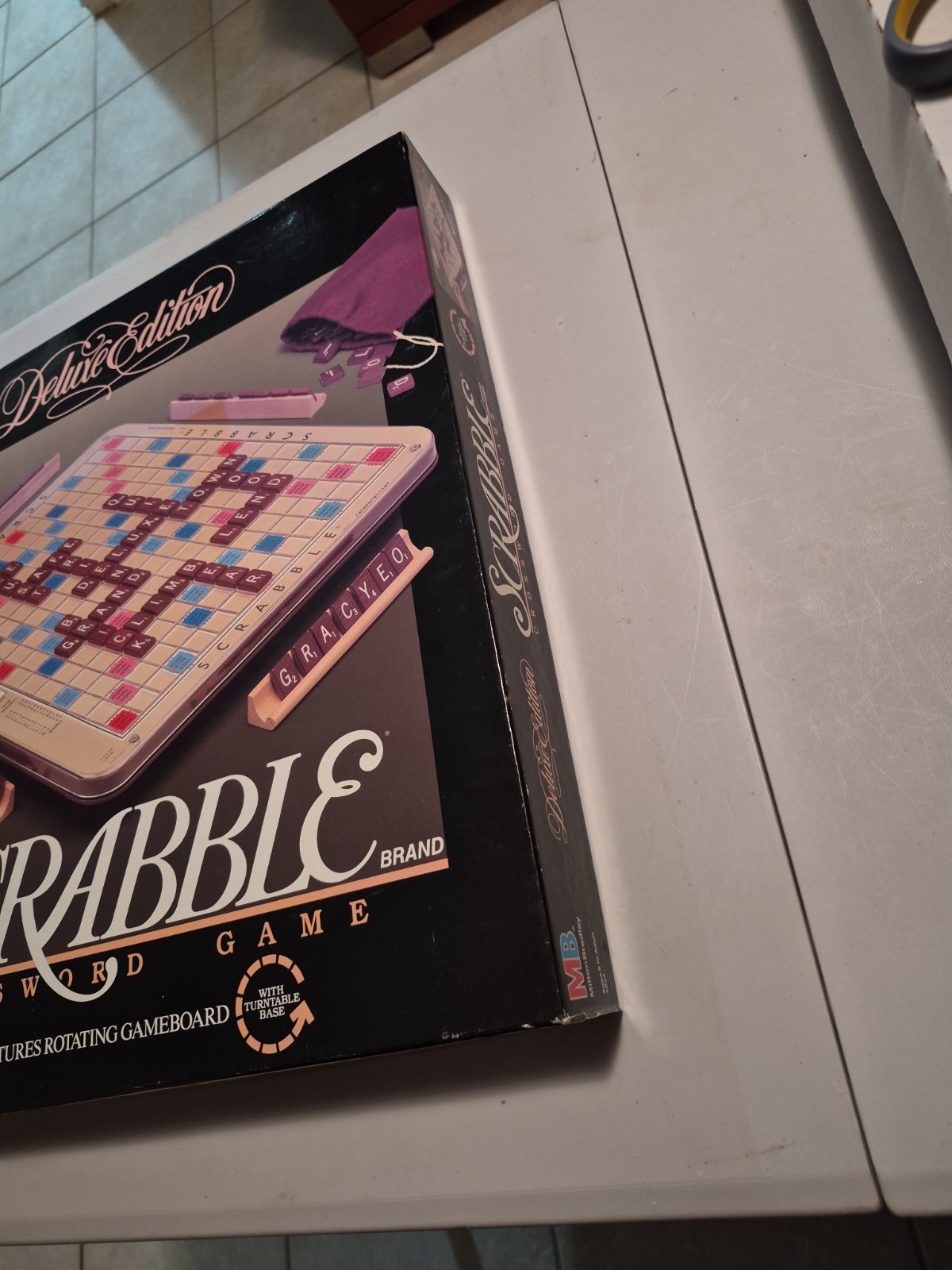 Vintage 1989 Milton Bradley 4034 Scrabble Deluxe Edition Board Game