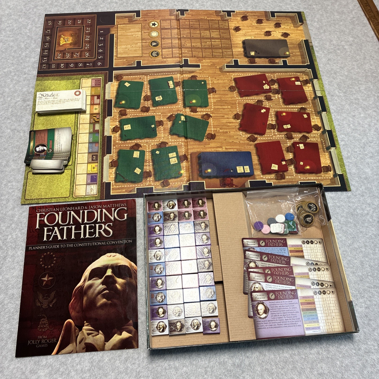2010 Founding Fathers Statesmanship Board Game Jolly Roger’s Games Complete