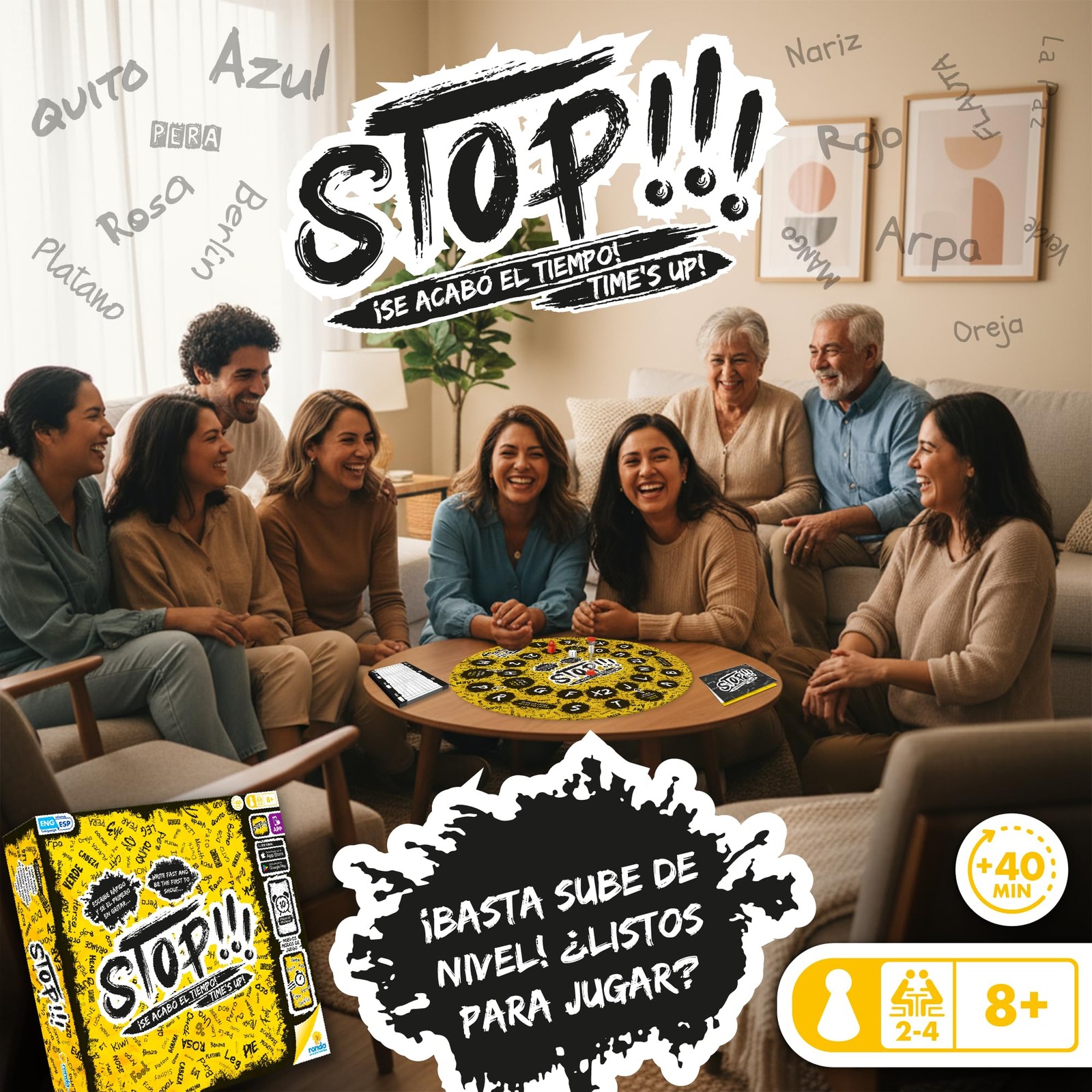 Stop Board Game for Family and Friends Includes Game Board Folders Pencils No…