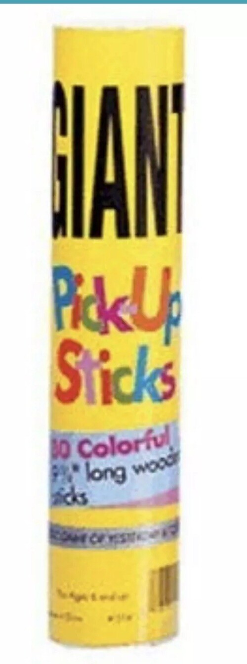 Giant Pick Up Sticks Pressman Toys 30 Colorful 9 3/4 Inch Long Wood Sticks NEW