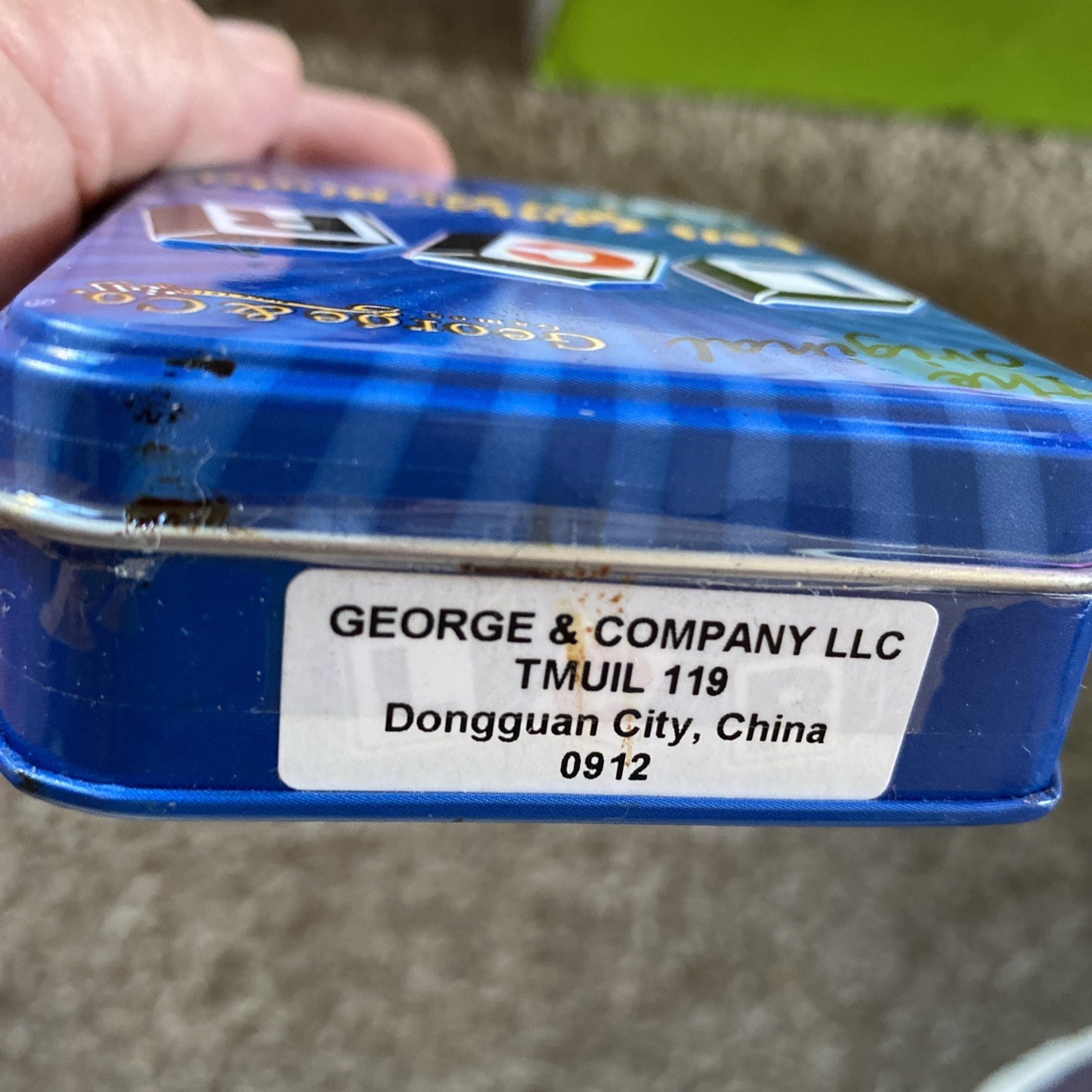 The Original LCR Left Center Right Dice Game Blue Tin NEW