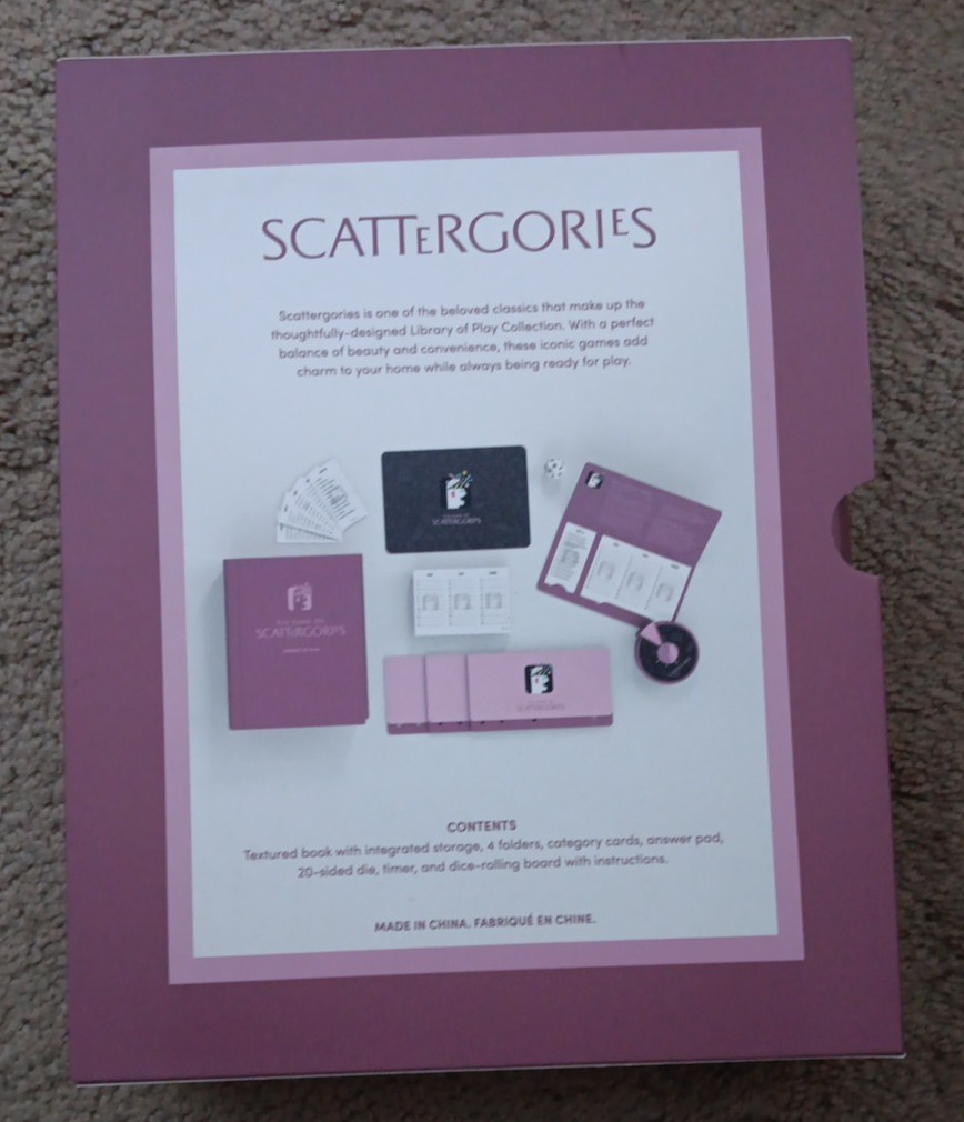 LIbrary of Play : Candy Land; Chess; Clue; Guess Who? Scattergories; Trouble;