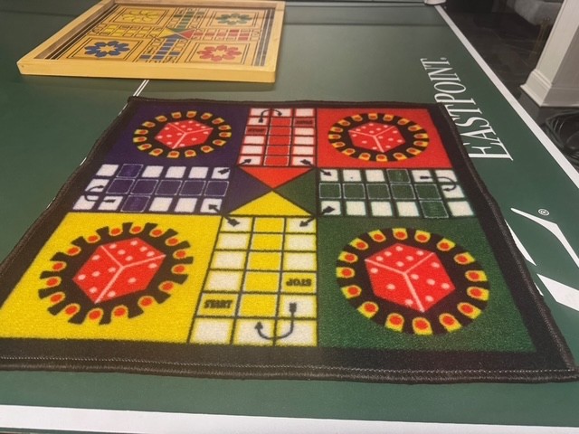 Handmade Carpet / Rug Ludo Board Game – – No Box (Size & Piece Included) 24 In