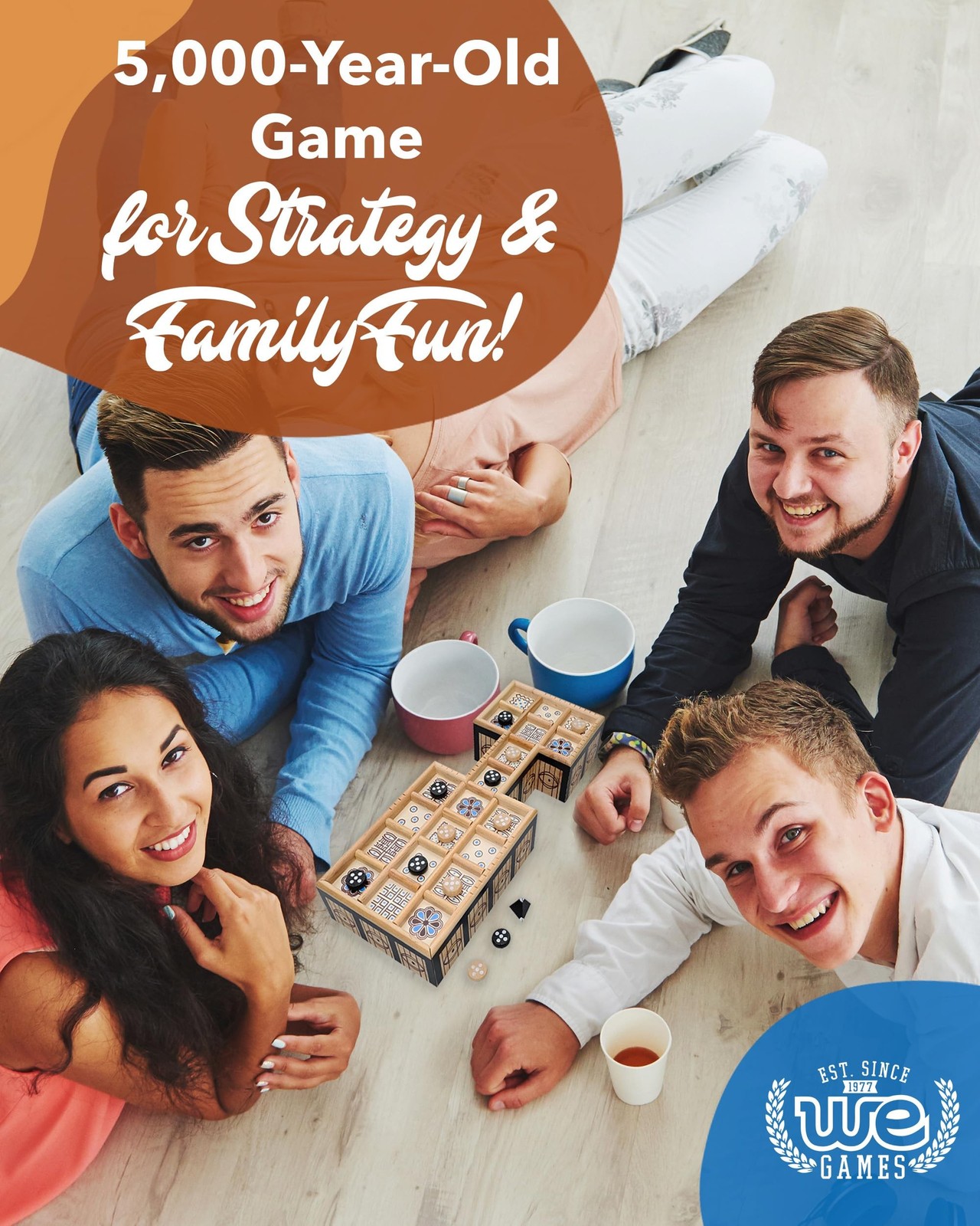 WE Games Royal Game of UR with Storage Drawers, Solid Wood and Beautifully De…