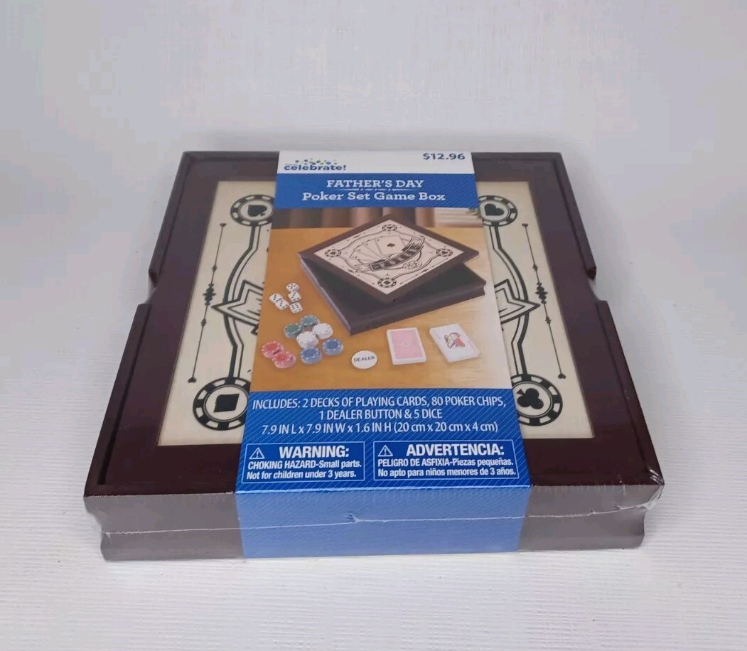 Poker Chips Cards Dice Set Game Box New Father’s Day Gift Idea
