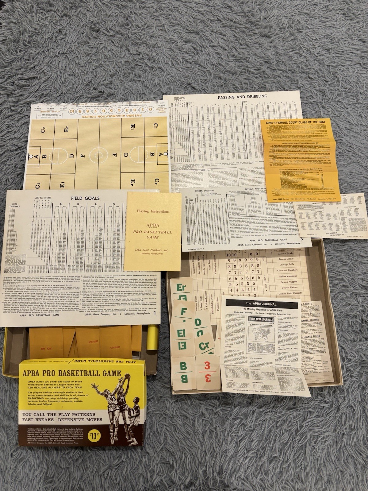 APBA Game Company NBA Pro Basketball : 1965-66 NBA SEASON Player Real Stats