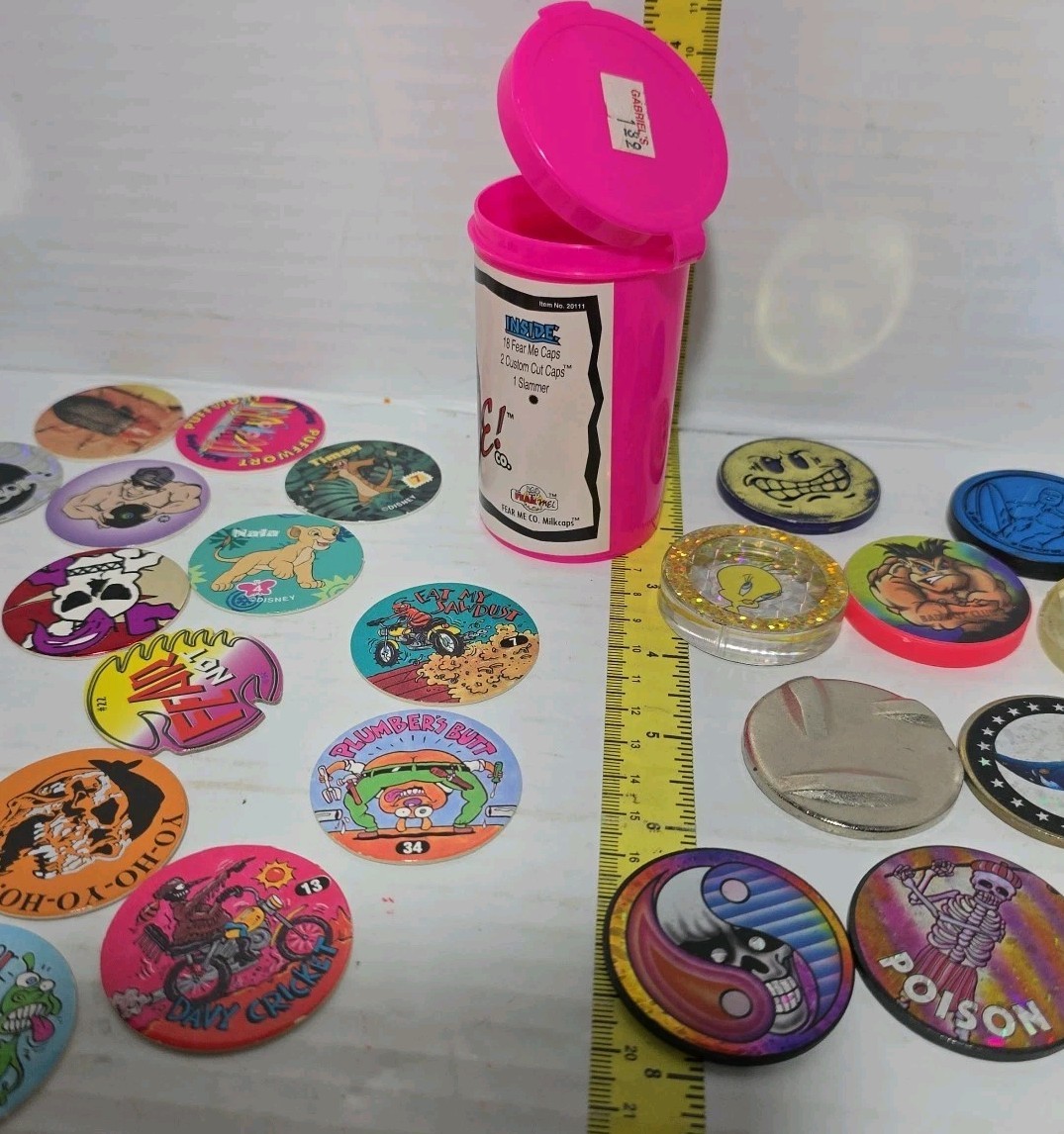 Lot Pogs Slammers! 1990s Retro Nostalgia! Mixed Branded & Unbranded Metal