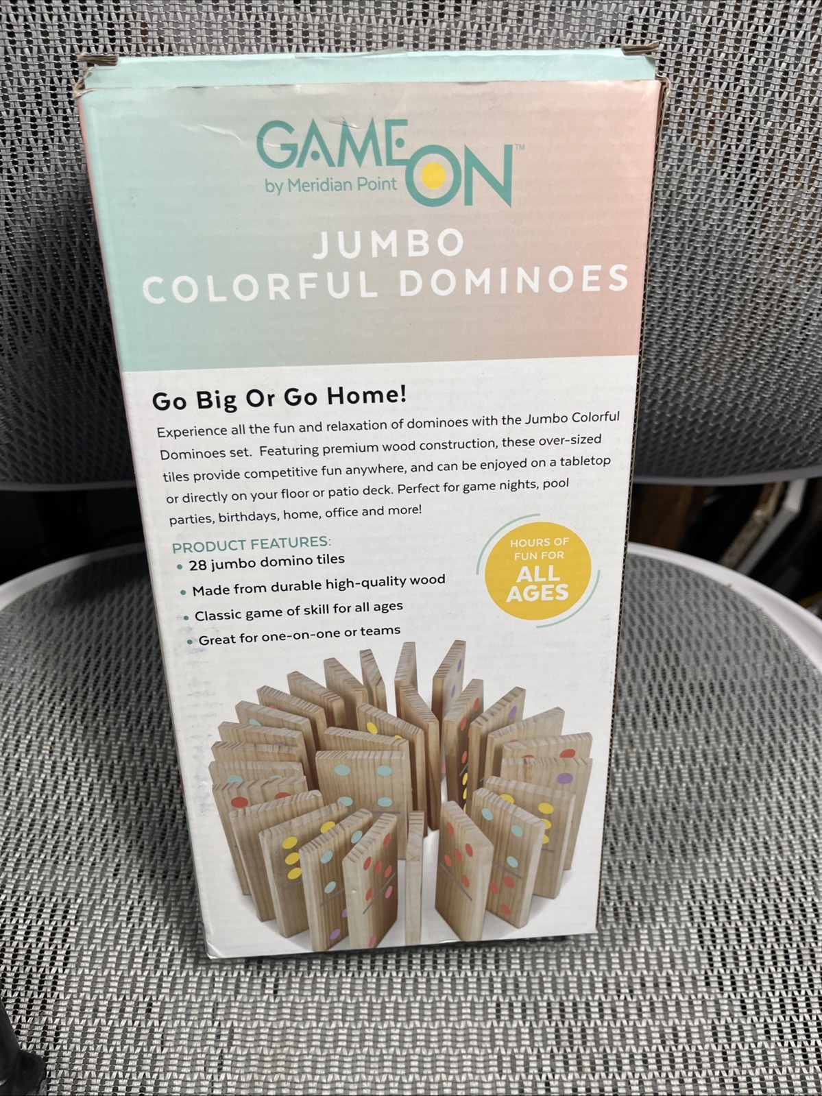 GAME ON Jumbo Colorful Dominoes New Open Box