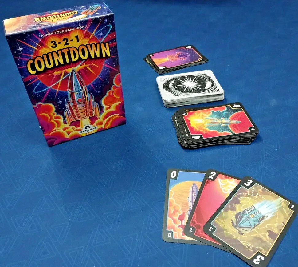 obo 3-2-1 Countdown Card Game – retro space card shedding