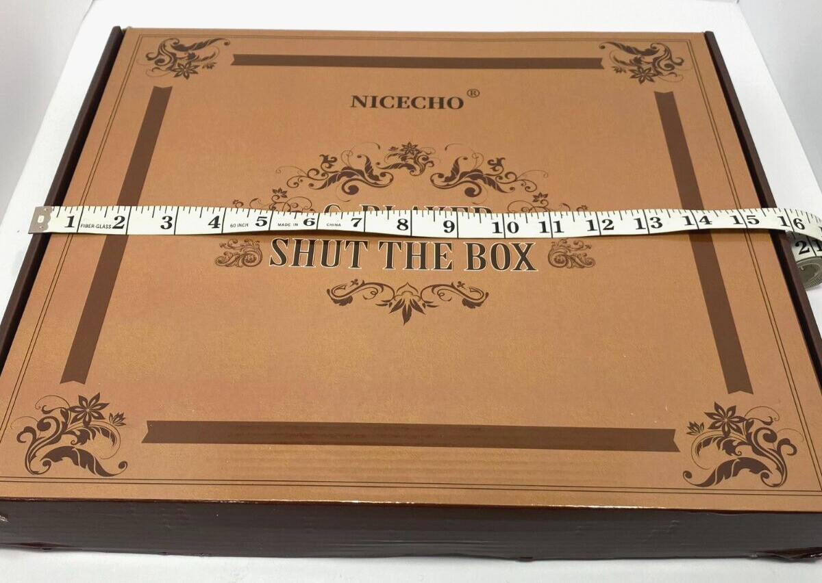 NICECHO 1-6 Players SHUT THE BOX Dice Game Wooden Board Table Strategy Game