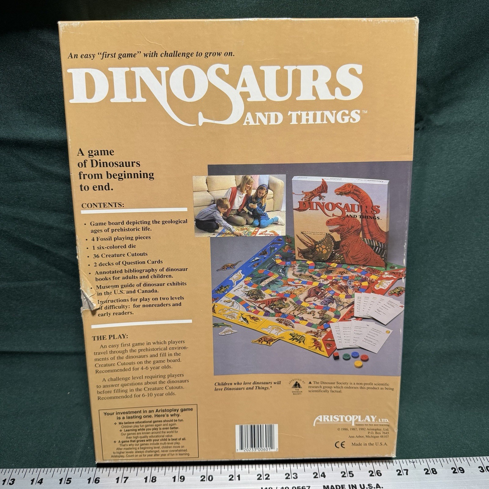 Vintage Dinosaurs and Things Puzzle Board Game – 1986 – Aristoplay – COMPLETE