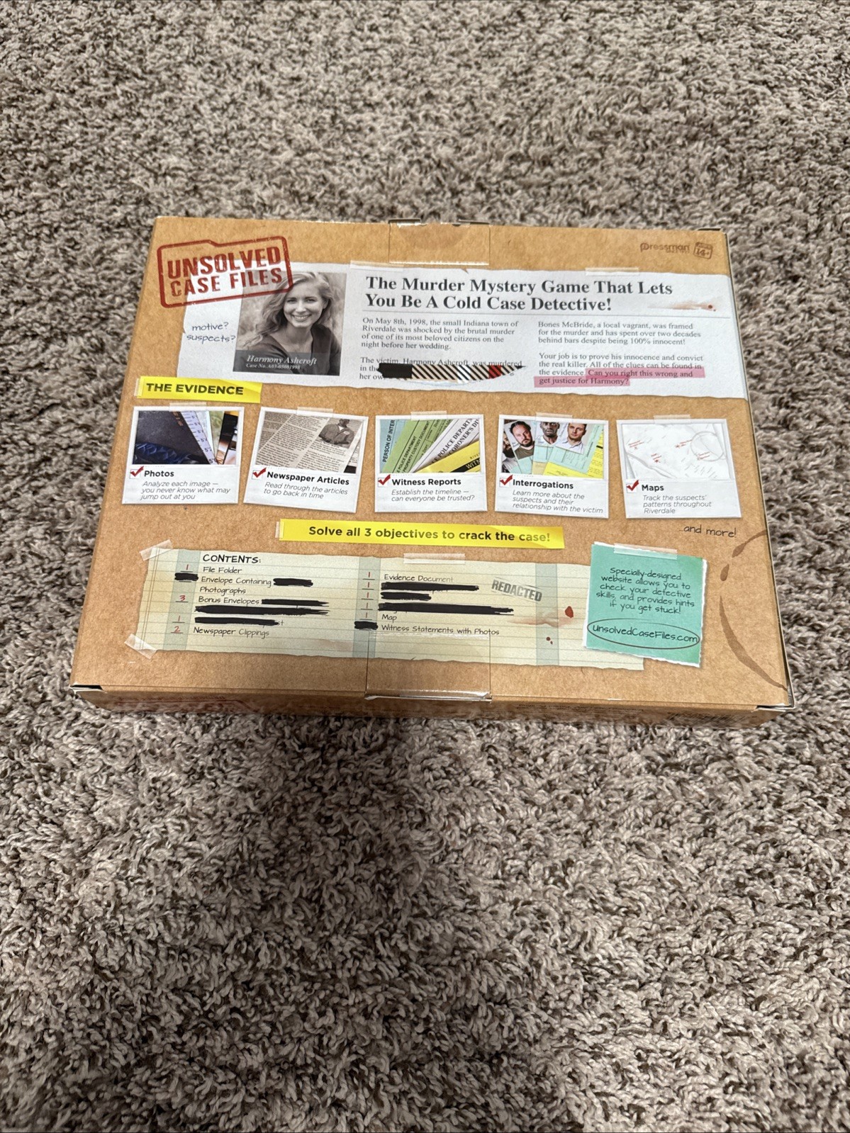 Unsolved Case Files Harmony Ashcroft Cold Case Murder Mystery Party Game