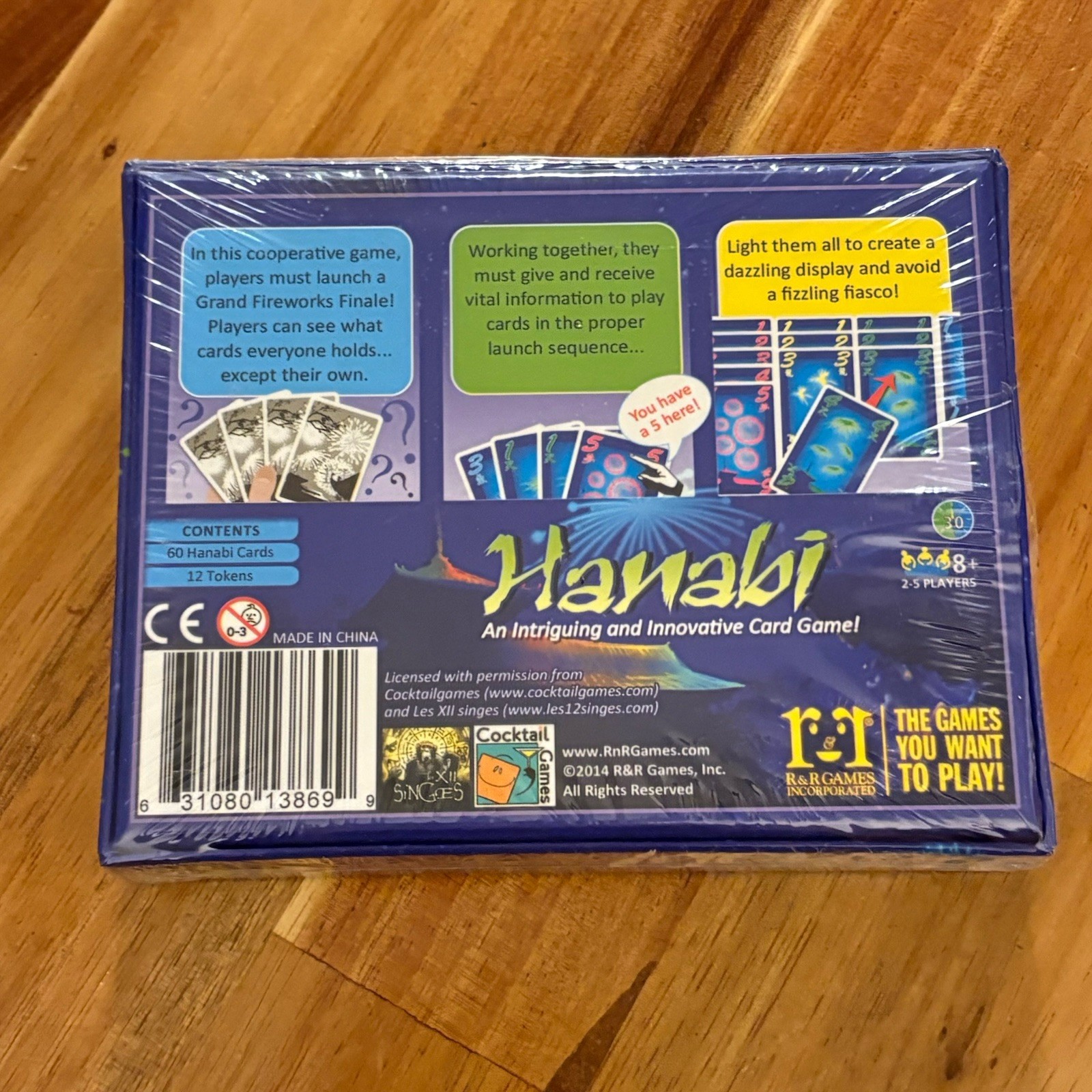Hanabi CARD GAME BOARD GAME 2014 R & R GAMES INCORPORATED FAMILY AGES 8+ NEW
