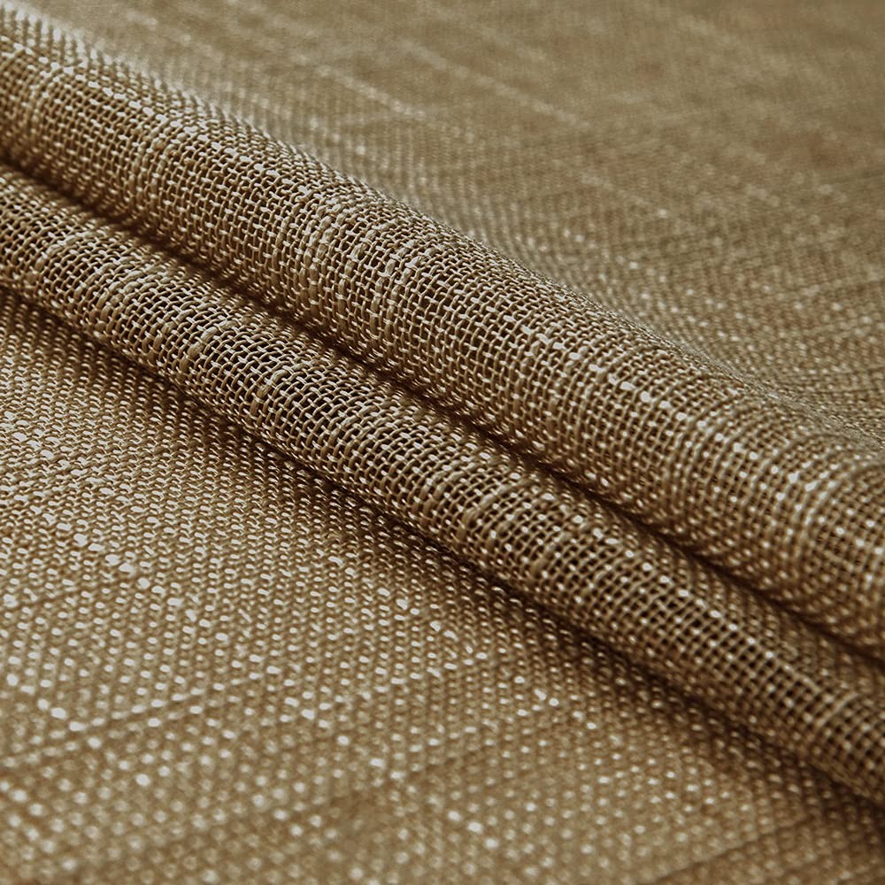 XTMYI Brown Kitchen Curtains for Windows Sets of 25″W x 30″L (Pack 2), Tan