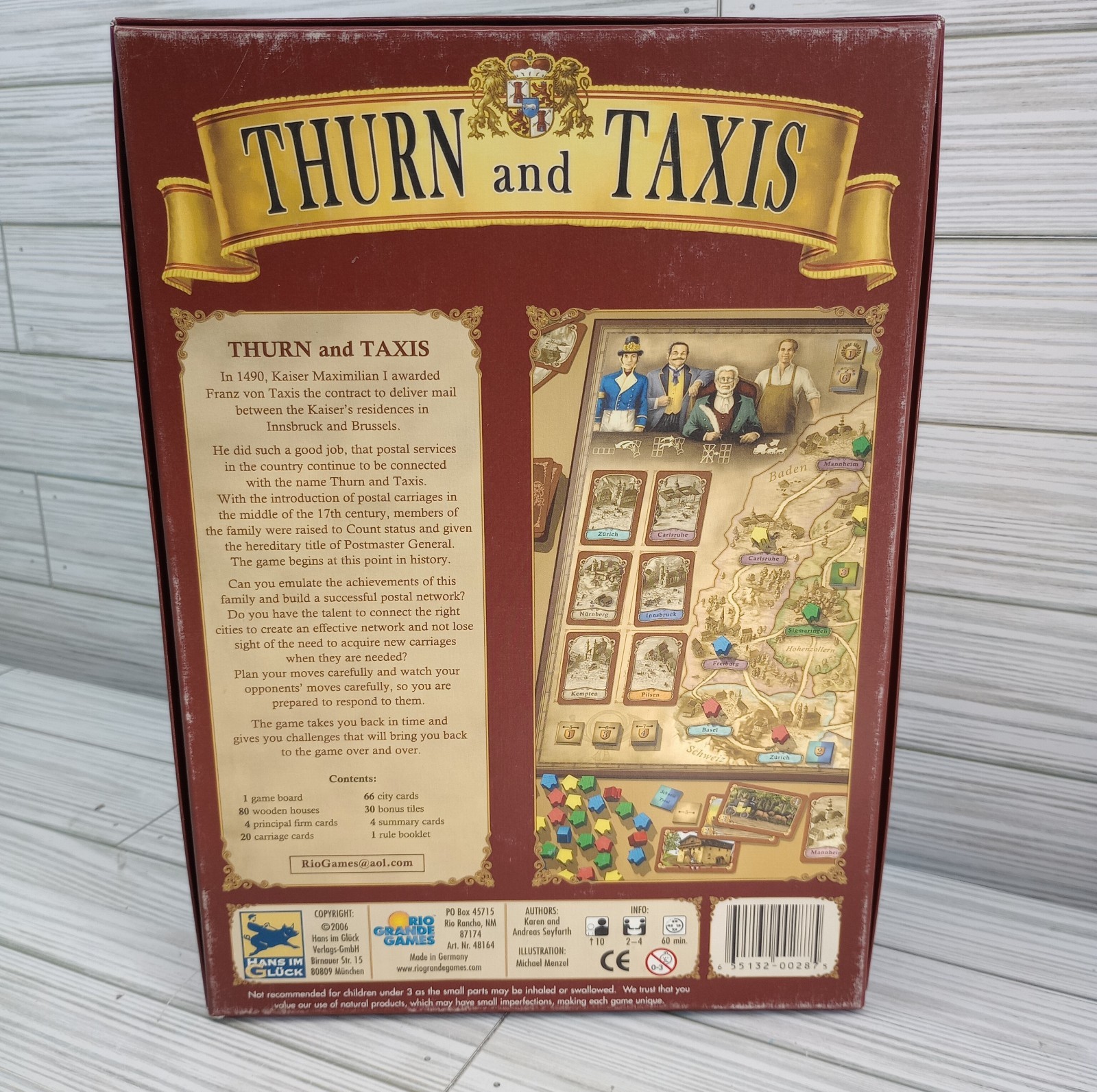 Thurn and Taxis Board Game Rio Grande Games Hans IM Glück Complete 2006 Seyfarth