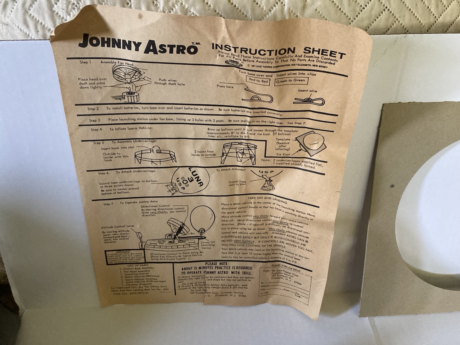 1967 Topper Toys Johnny Astro w/ 2 Original Balloons + Astronaut In Original Box