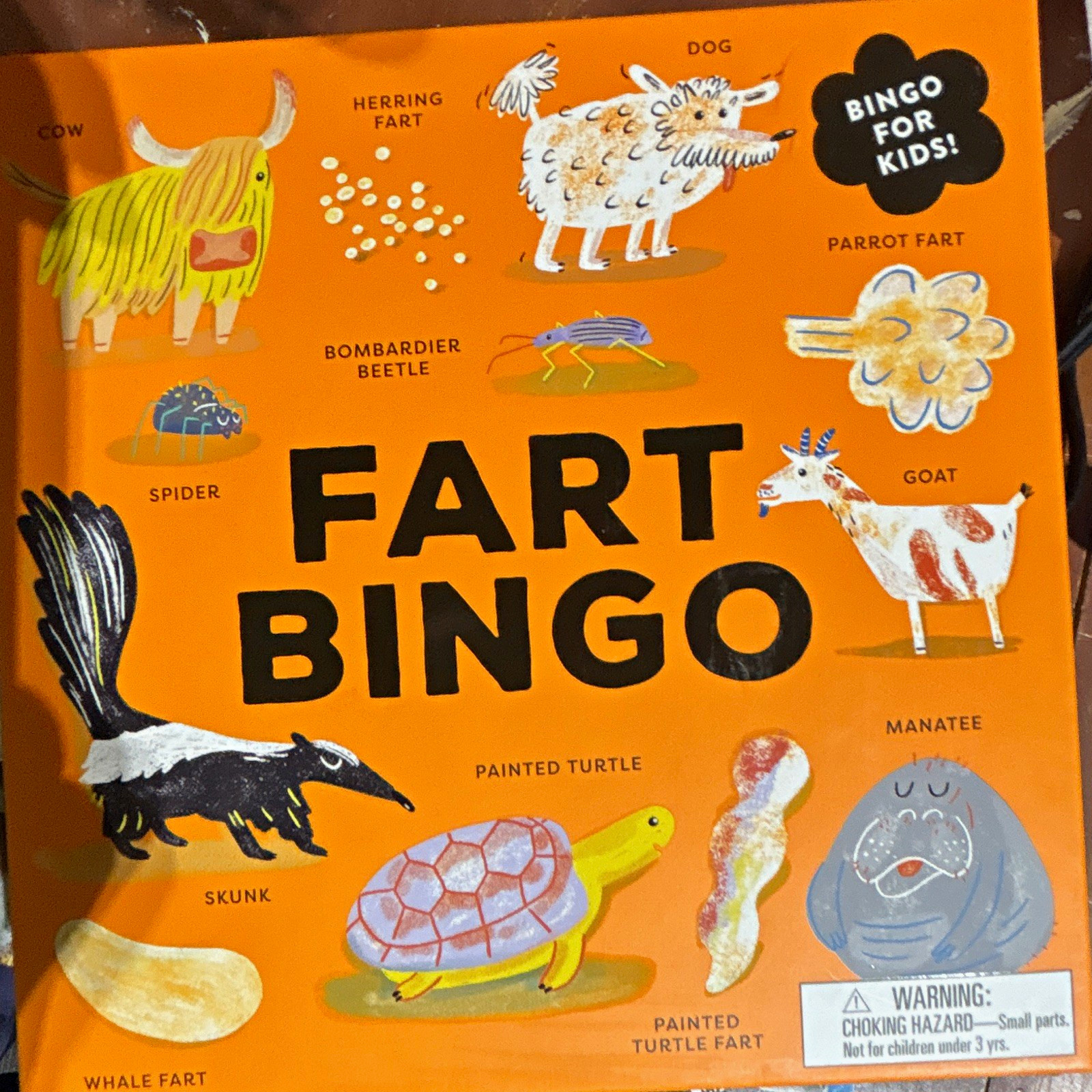 Laurence King Fart Bingo Animals Board Game, 2-8 Players, Ages 3+, 2024