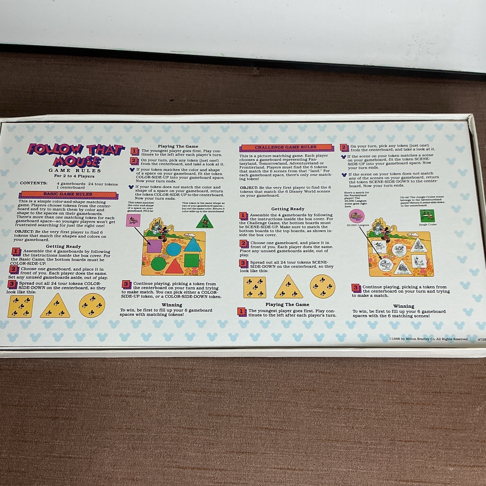Milton Bradley Disney Follow That Mouse Game, 2-4 Players, Ages 3-6 (1986)