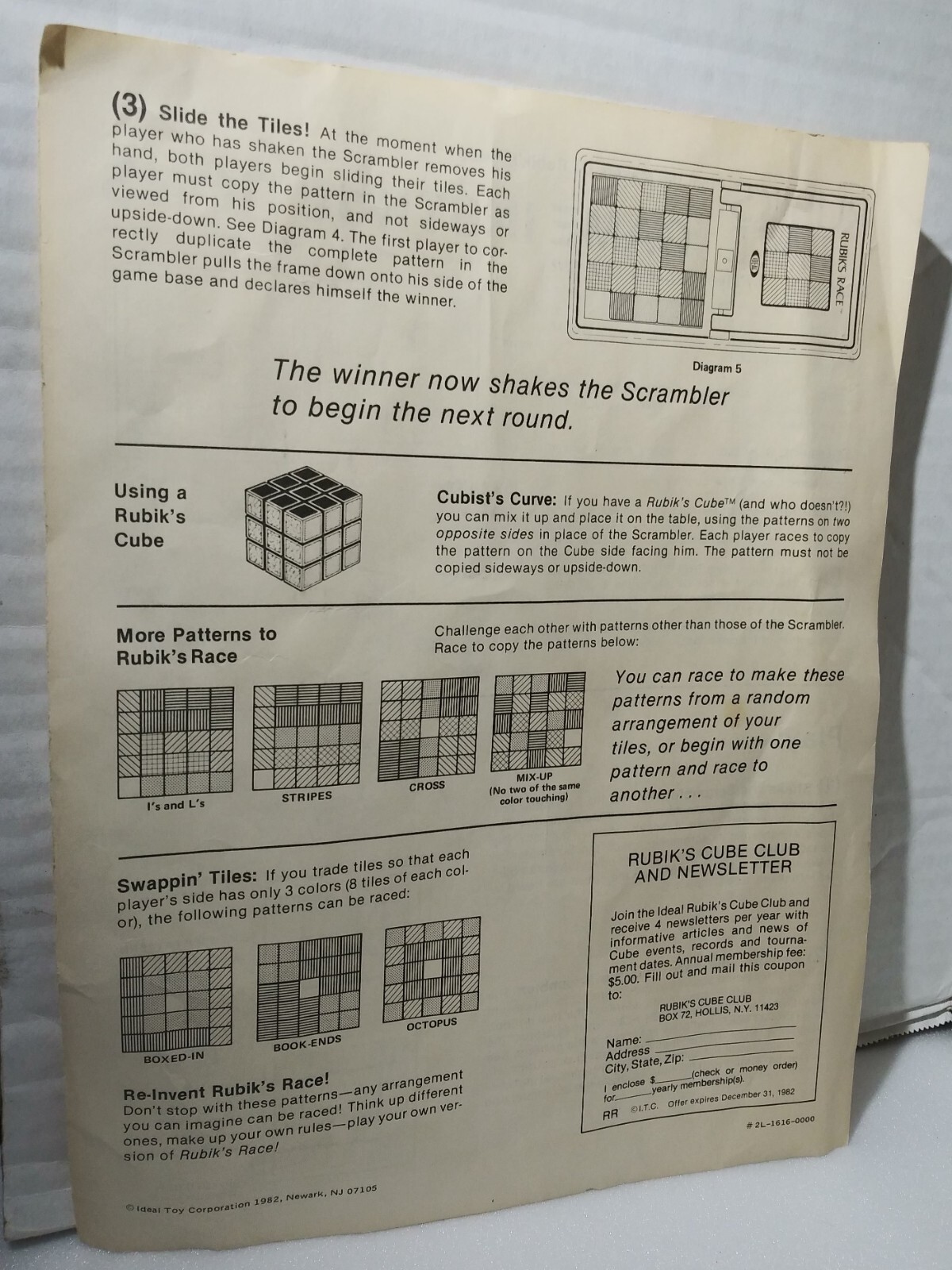 Vintage 1982 Rubiks Race Game By Ideal Complete, Rubiks Cube Face Matching Game