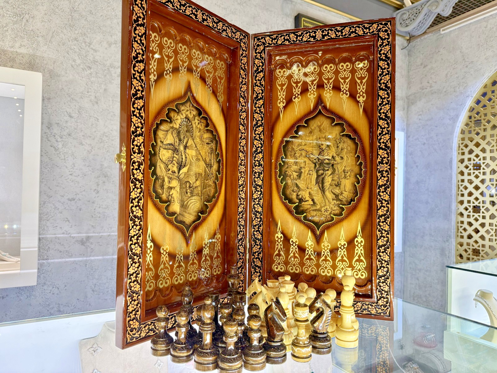 Own the Only One – Luxury Walnut Wood Backgammon Chess Board Handmade 24 In