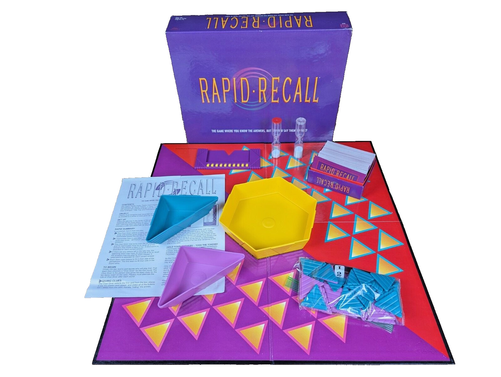 Vintage Rapid Recall Board Game 1993 Fast Fun Memory Friends Family Complete EUC