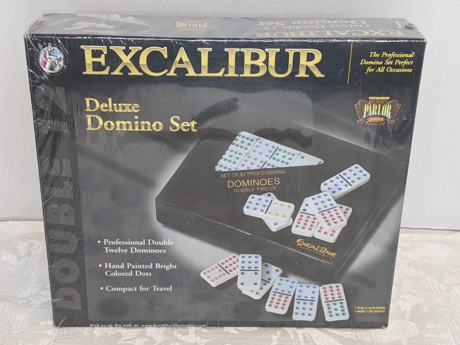 Excalibur Deluxe Double-12 Professional Domino Set of 91 with Travel Case
