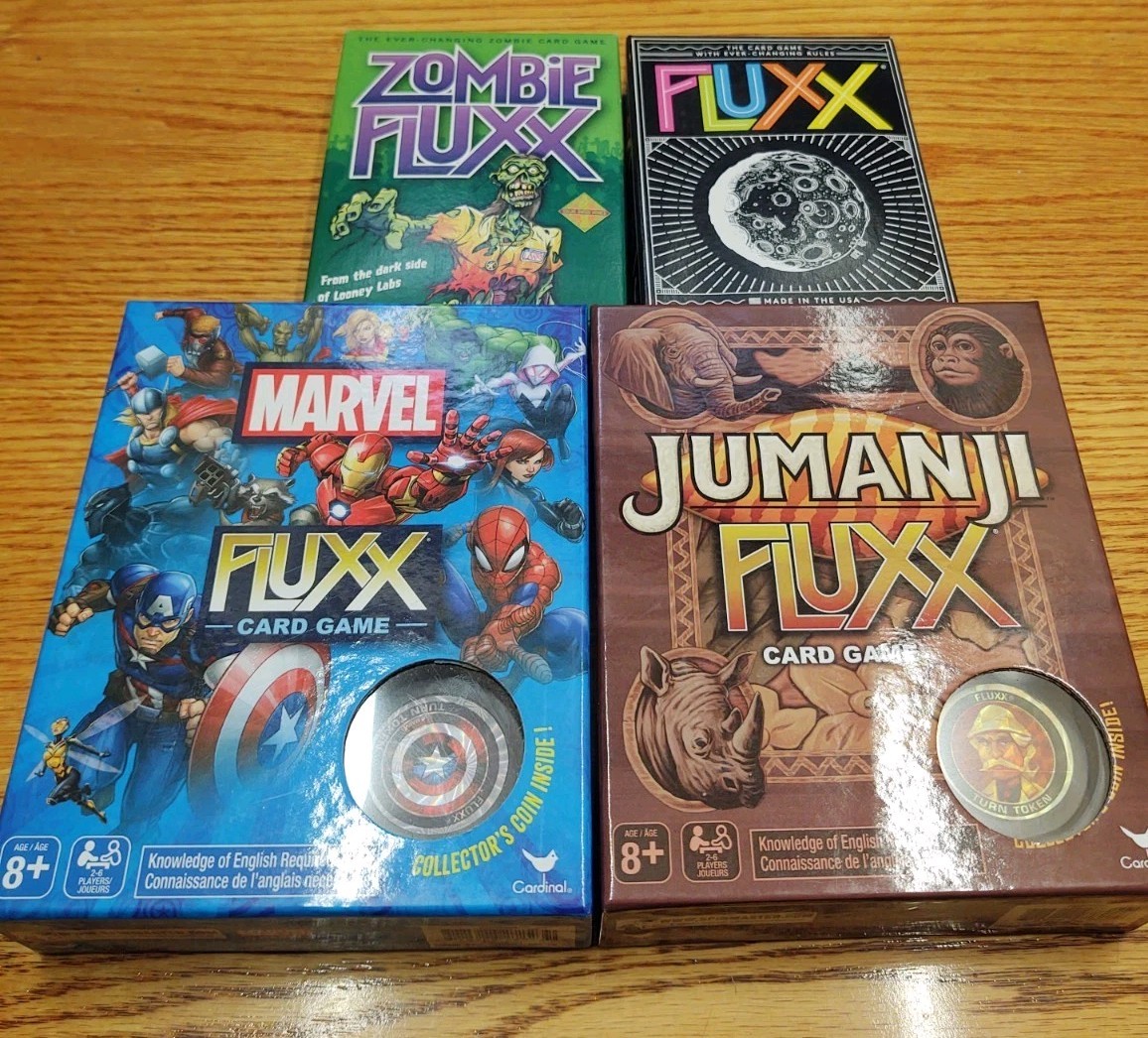 Flux Card Game Lot 3 Jumanji Marvel Zombie Complete Great Shape Original