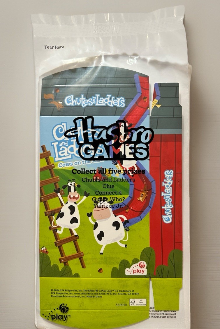 Chick-Fil-A Play Hasbro Chutes And Ladders 2026 Ages 4+
