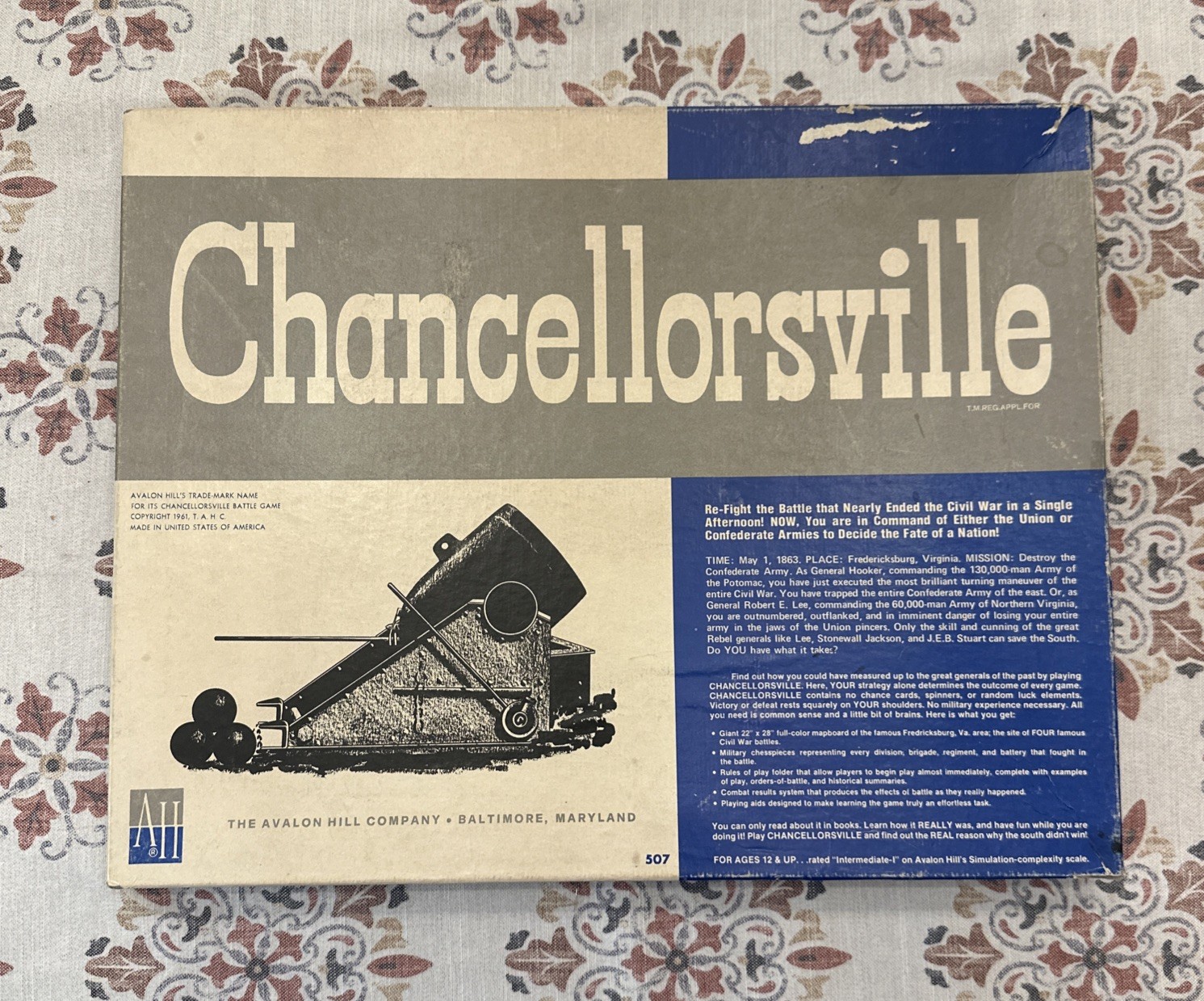 Chancellorsville Board Game LETTER American Civil War 1974 2nd Ed, Complete